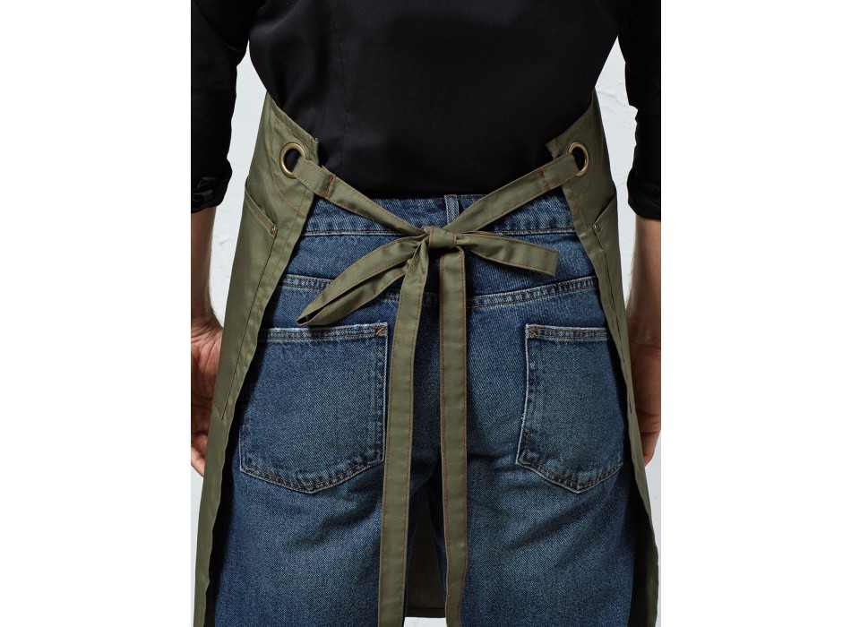 'Barley' Contrast Stitch Sustainable Bib Apron FullGadgets.com
