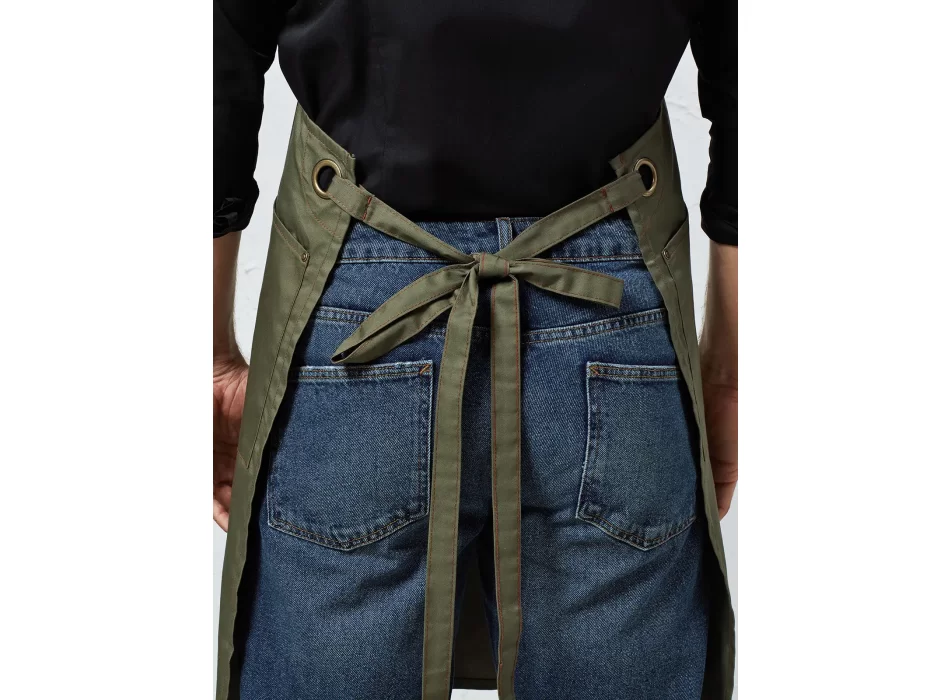 'Barley' Contrast Stitch Sustainable Bib Apron FullGadgets.com