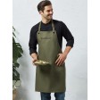 'Barley' Contrast Stitch Sustainable Bib Apron FullGadgets.com