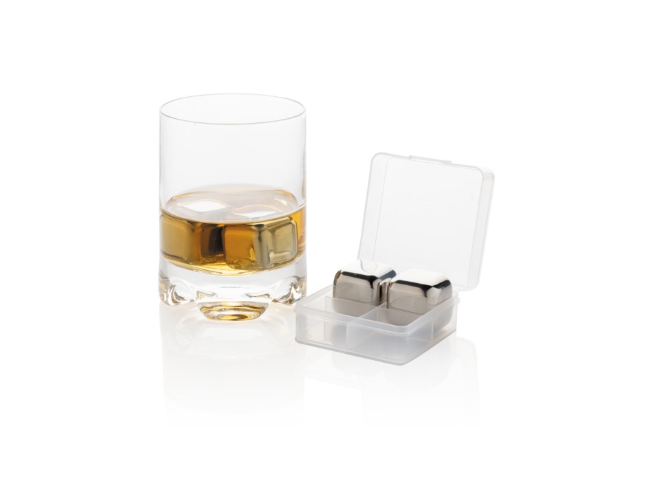 4 cubetti ghiaccio riutilizzabili in acciaio FullGadgets.com