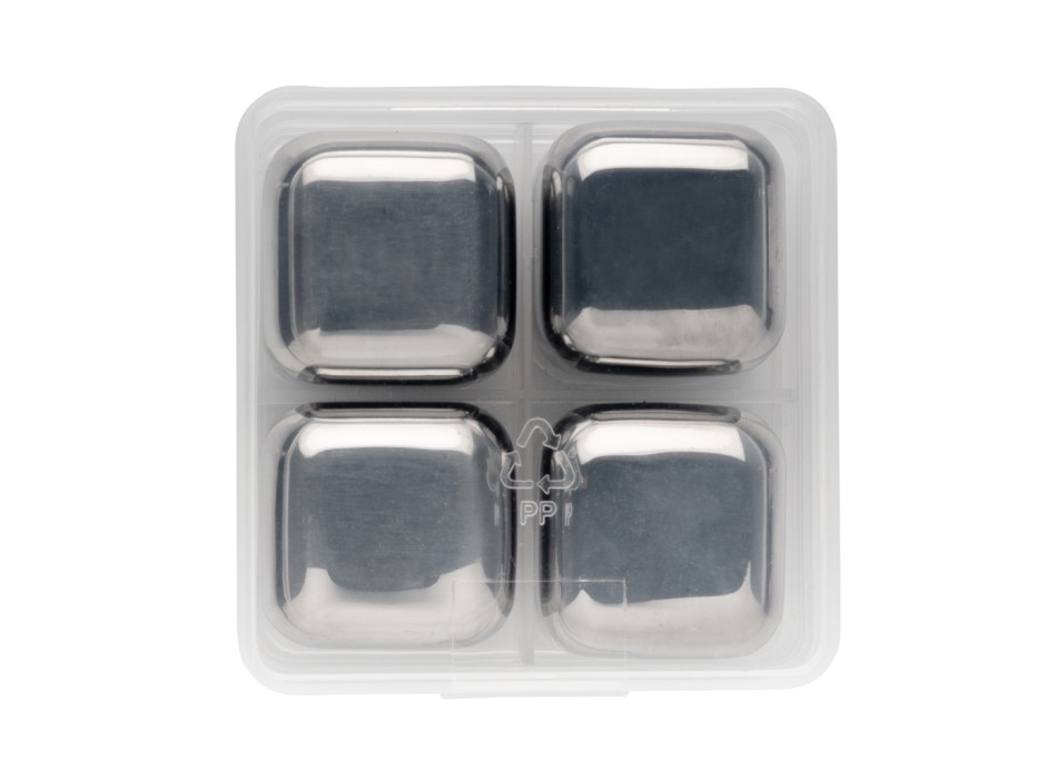 4 cubetti ghiaccio riutilizzabili in acciaio FullGadgets.com