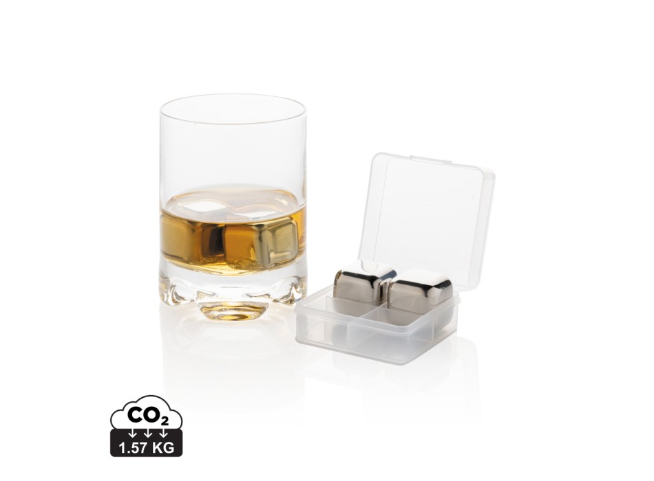 4 cubetti ghiaccio riutilizzabili in acciaio FullGadgets.com