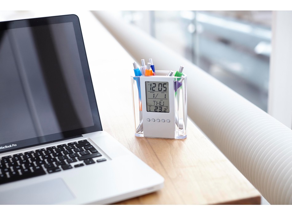 ABS pen holder with clock Carter FullGadgets.com