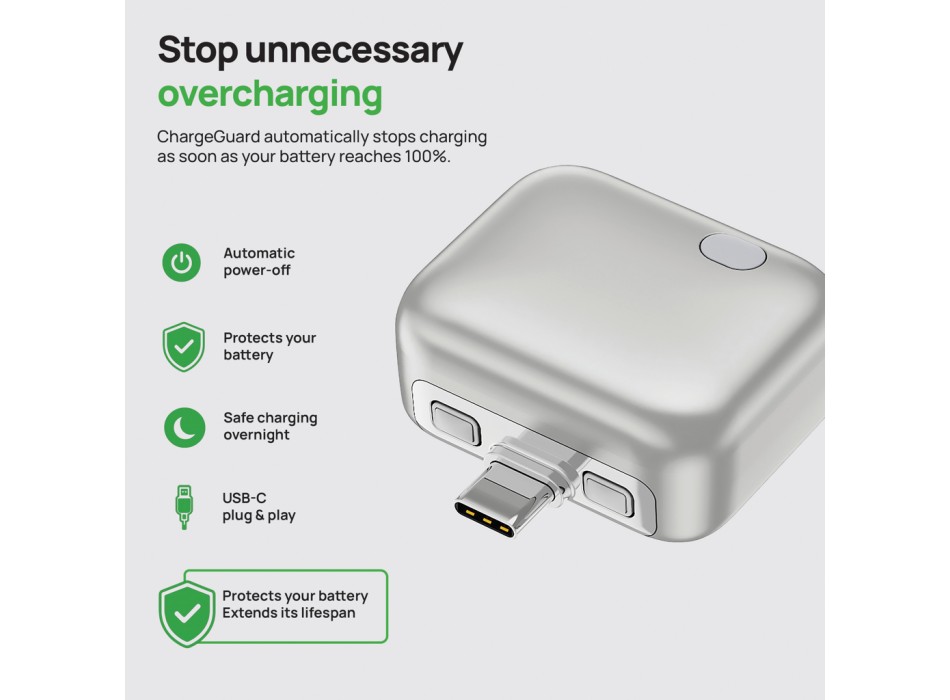 Adattatore type C ChargeGuard disconnessione automatica RCS FullGadgets.com