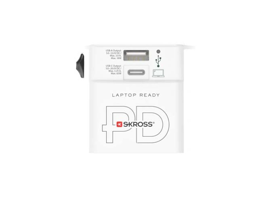 Adattatore universale SKROSS® MUV AC65PD con cavo USB-C  FullGadgets.com