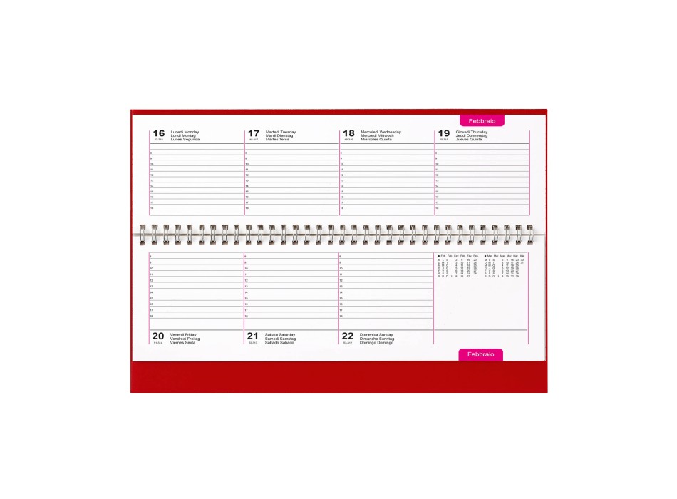 Agenda da tavolo settimanale 2026 con copertina in cartoncino laminato FullGadgets.com