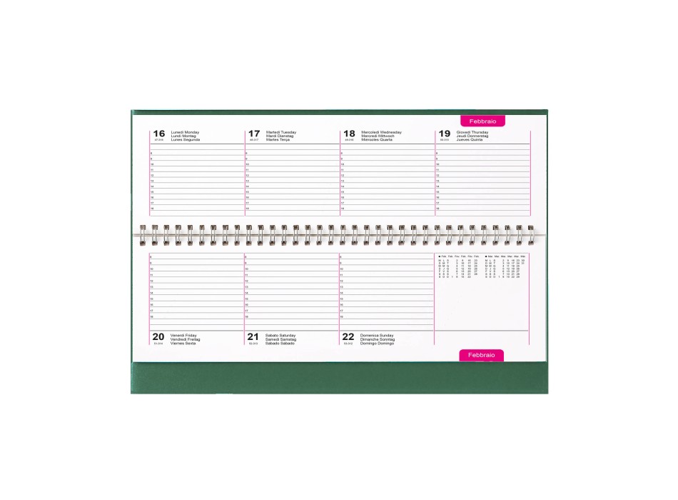 Agenda da tavolo settimanale 2026 con copertina in cartoncino laminato FullGadgets.com