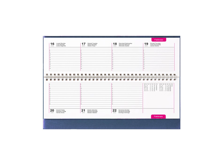 Agenda da tavolo settimanale 2026 con copertina in cartoncino laminato FullGadgets.com