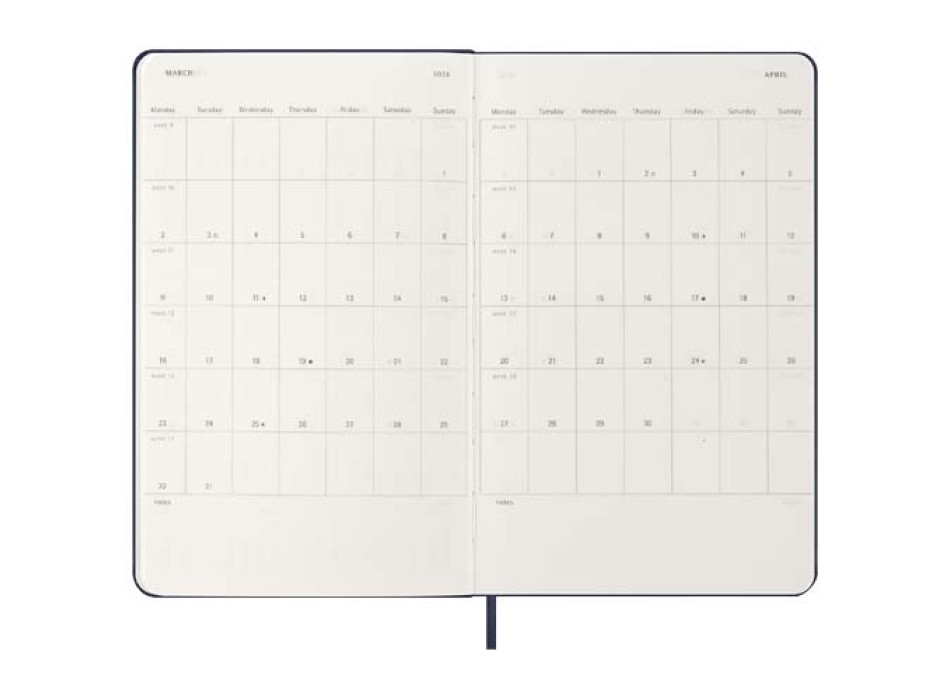 Agenda giornaliera 12 mesi con copertina rigida Moleskine FullGadgets.com