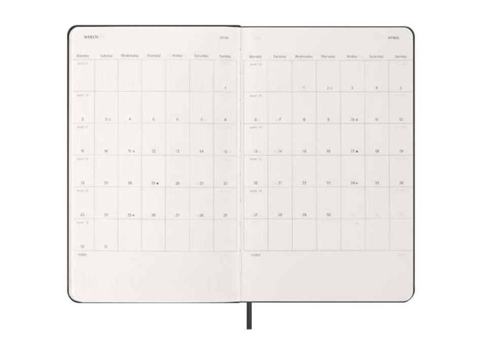 Agenda giornaliera 12 mesi con copertina rigida Moleskine FullGadgets.com