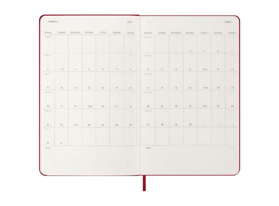 Agenda giornaliera 12 mesi con copertina rigida Moleskine FullGadgets.com