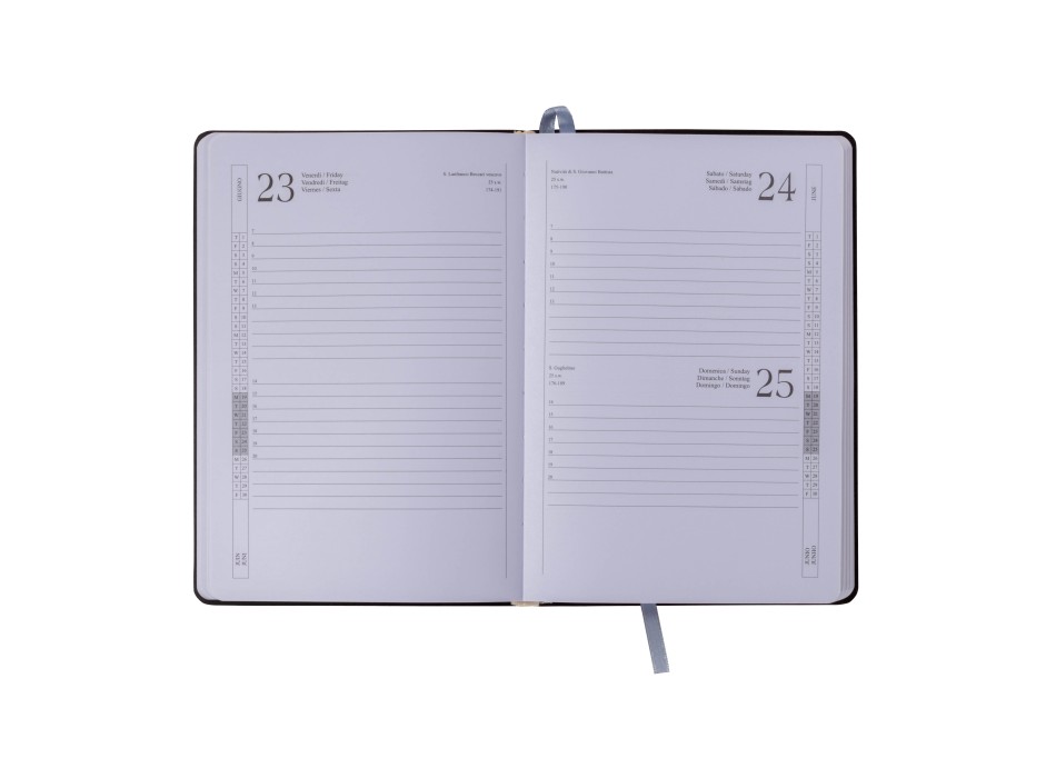 Agenda giornaliera 2024 con copertina in PU con elastico - Scatola su richiesta Art. 23799 FullGadgets.com