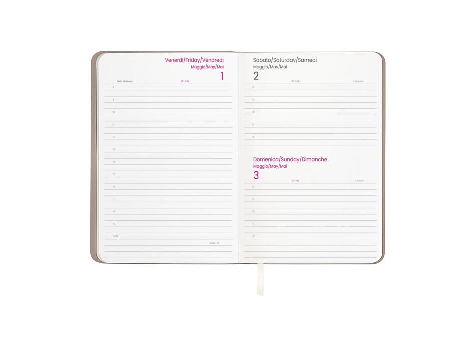 Agenda giornaliera 2026 con copertina flessibile in PU termovirante FullGadgets.com