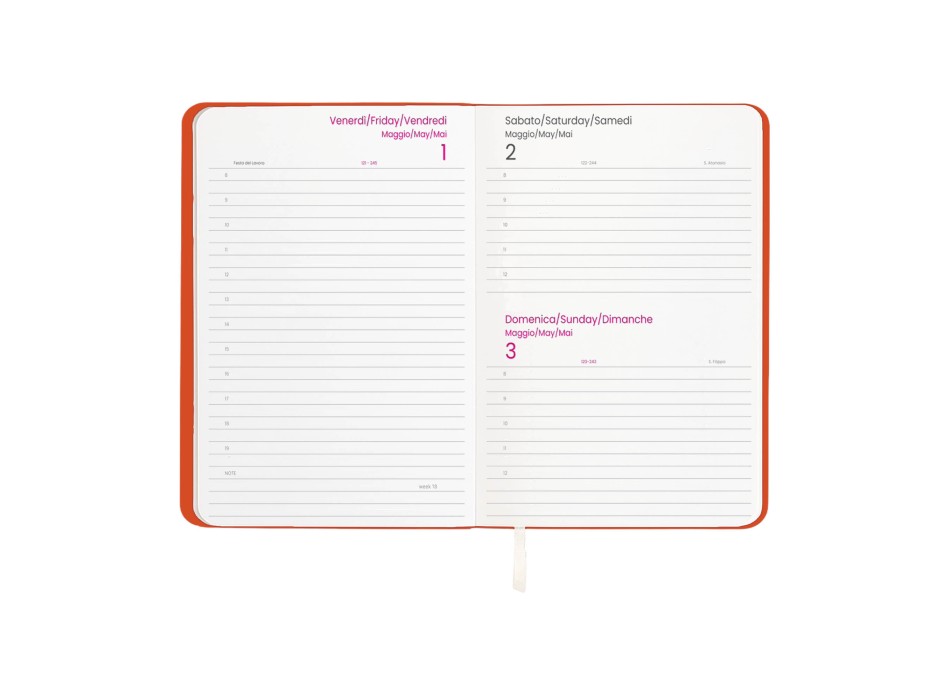 Agenda giornaliera 2026 con copertina flessibile in PU termovirante FullGadgets.com