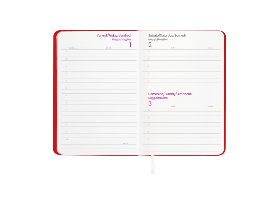 Agenda giornaliera 2026 con copertina flessibile in PU termovirante FullGadgets.com