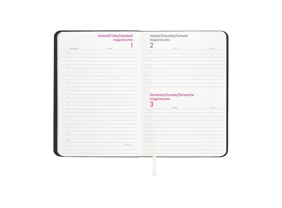 Agenda giornaliera 2026 con copertina flessibile in PU termovirante FullGadgets.com