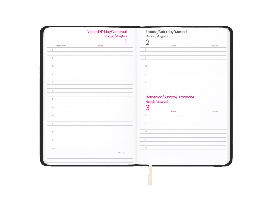 Agenda giornaliera 2026 con copertina rigida in PU FullGadgets.com