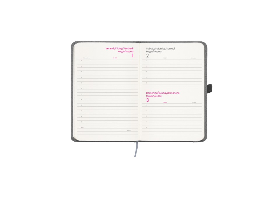 Agenda giornaliera 2026, copertina rigida in PET riciclato con effetto mélange FullGadgets.com
