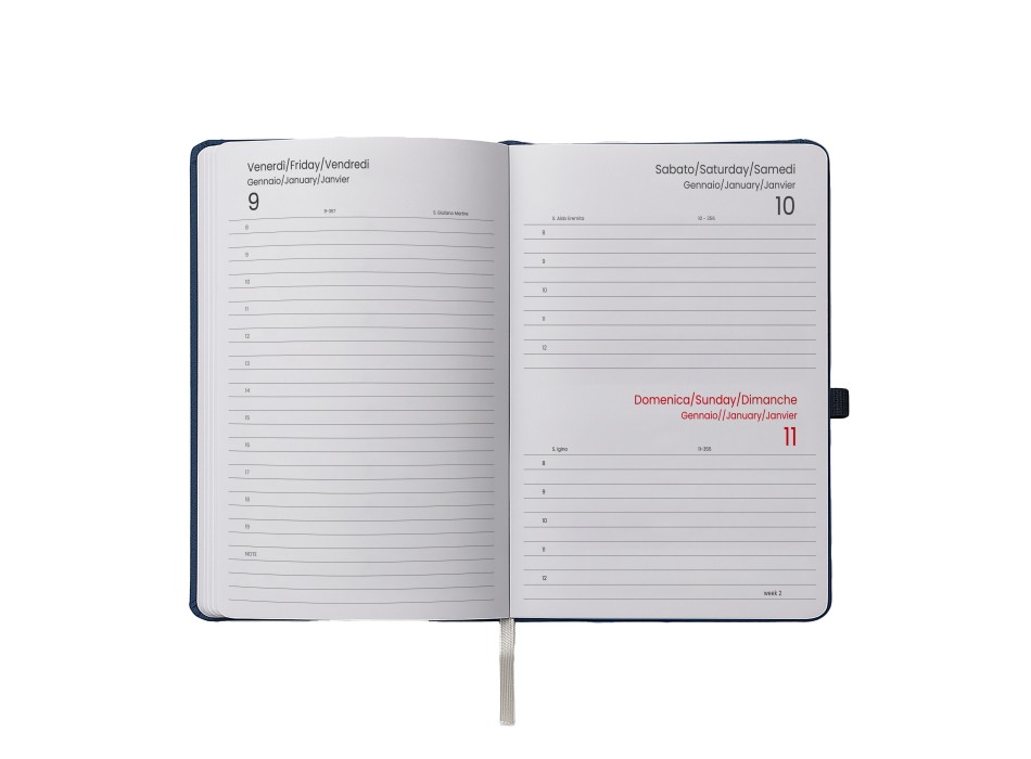 Agenda giornaliera 2026, copertina rigida in PU termovirante con impuntura perimetrale FullGadgets.com