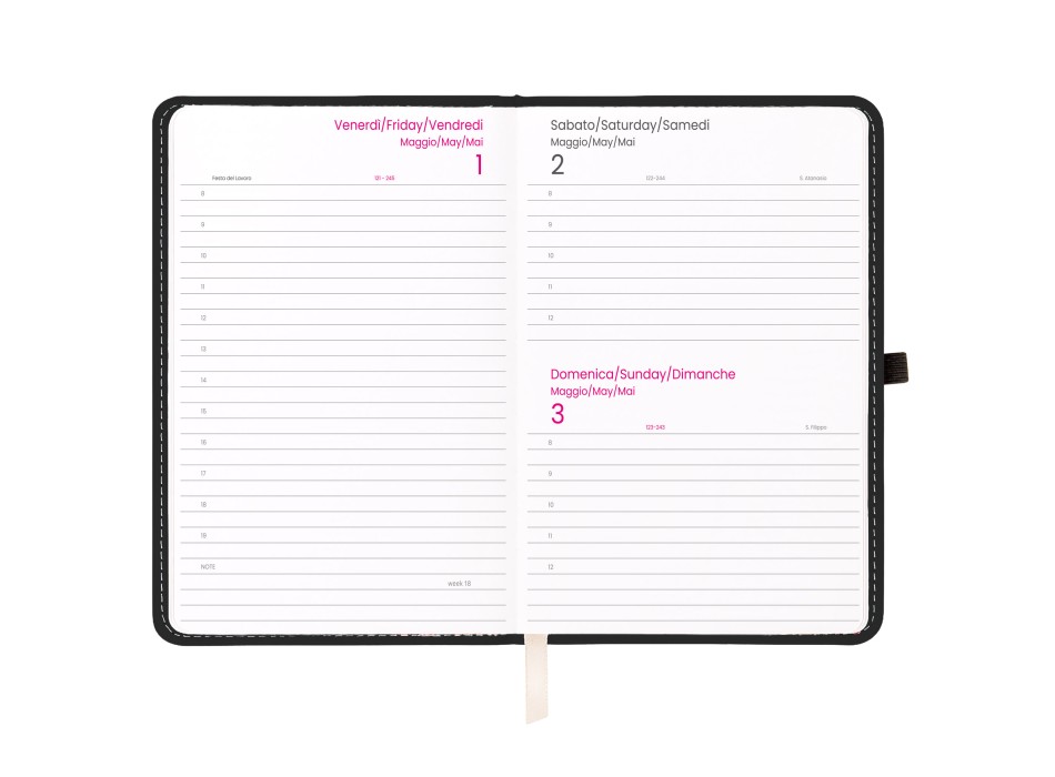 Agenda giornaliera 2026, copertina rigida in PU termovirante con impuntura perimetrale FullGadgets.com