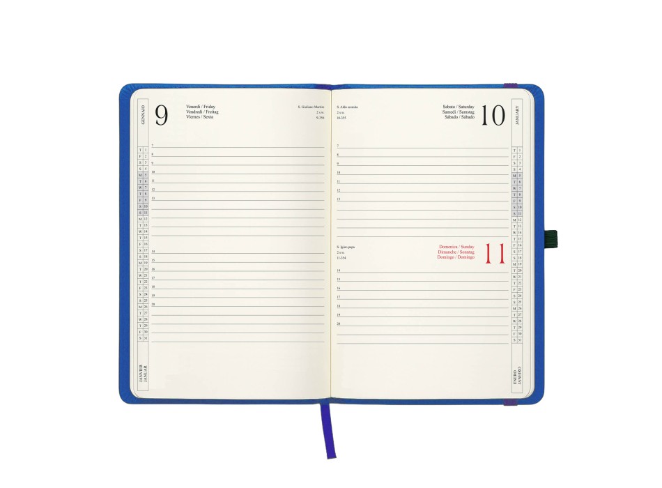 Agenda giornaliera 2026, copertina rigida in PU termovirante con impuntura perimetrale FullGadgets.com