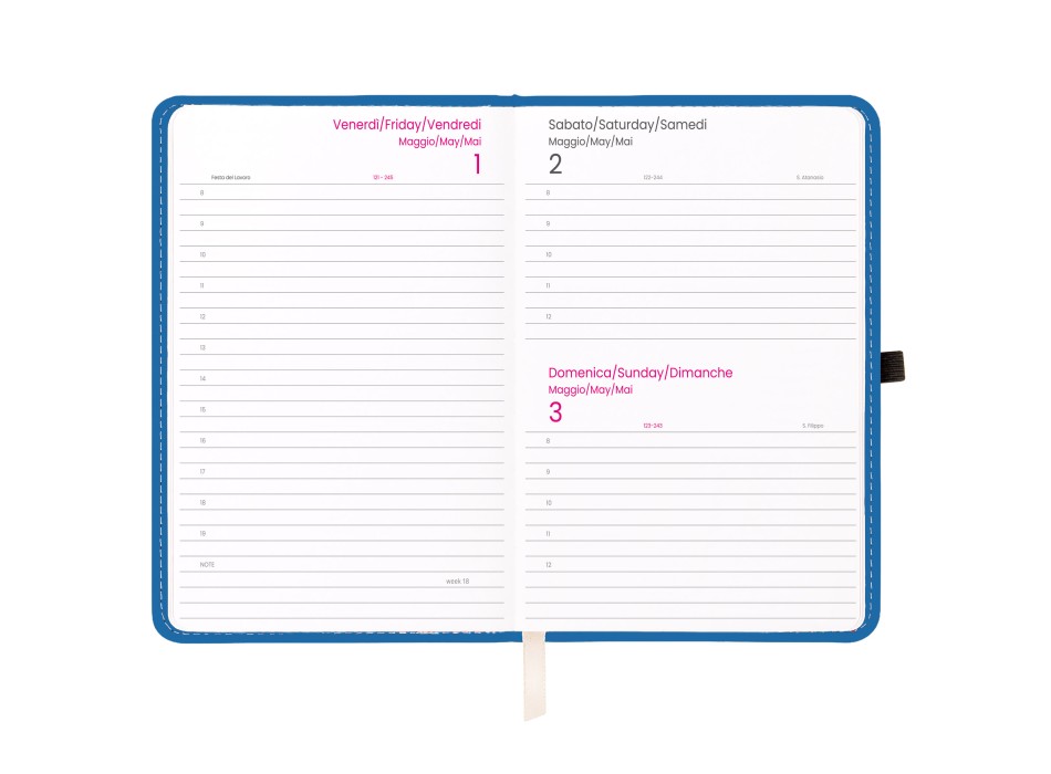 Agenda giornaliera 2026, copertina rigida in PU termovirante con impuntura perimetrale FullGadgets.com