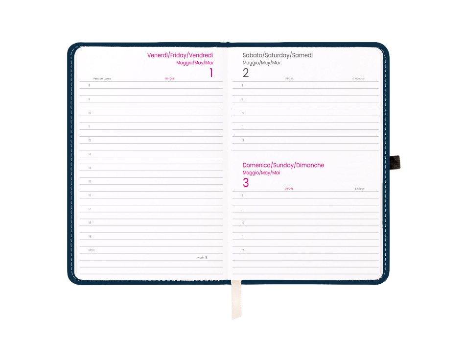 Agenda giornaliera 2026, copertina rigida in PU termovirante con impuntura perimetrale FullGadgets.com