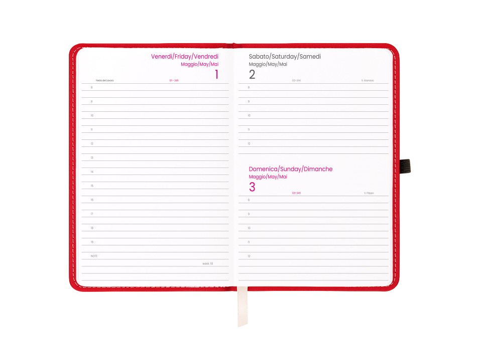 Agenda giornaliera 2026, copertina rigida in PU termovirante con impuntura perimetrale FullGadgets.com