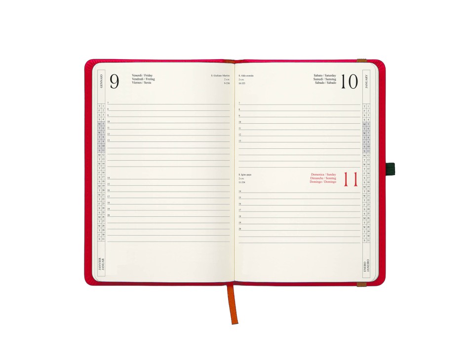 Agenda giornaliera 2026, copertina rigida in PU termovirante con impuntura perimetrale FullGadgets.com