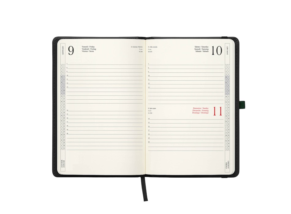 Agenda giornaliera 2026, copertina rigida in PU termovirante con impuntura perimetrale FullGadgets.com
