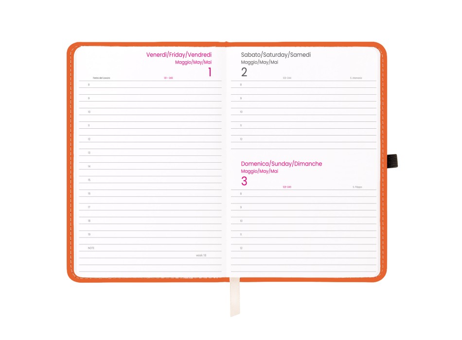 Agenda giornaliera 2026, copertina rigida in PU termovirante con impuntura perimetrale FullGadgets.com