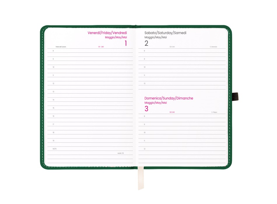 Agenda giornaliera 2026, copertina rigida in PU termovirante con impuntura perimetrale FullGadgets.com