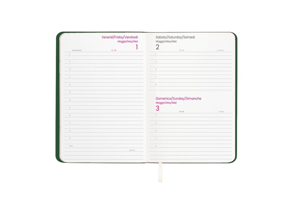 Agenda giornaliera 2027 con copertina flessibile in PU termovirante FullGadgets.com