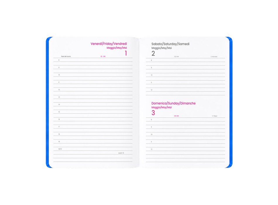 Agenda giornaliera 2027. Copertina flessibile in soft PU e bordo pagine colorato FullGadgets.com