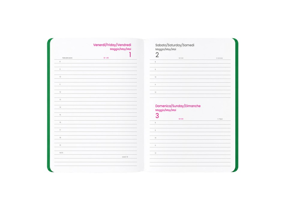Agenda giornaliera 2027. Copertina flessibile in soft PU e bordo pagine colorato FullGadgets.com
