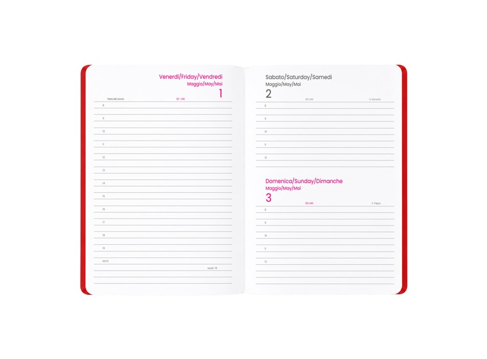 Agenda giornaliera 2027. Copertina flessibile in soft PU e bordo pagine colorato FullGadgets.com