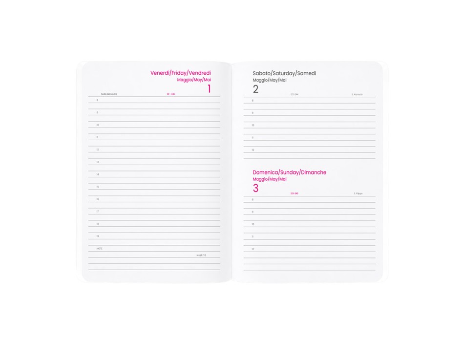 Agenda giornaliera 2027. Copertina flessibile in soft PU e bordo pagine colorato FullGadgets.com