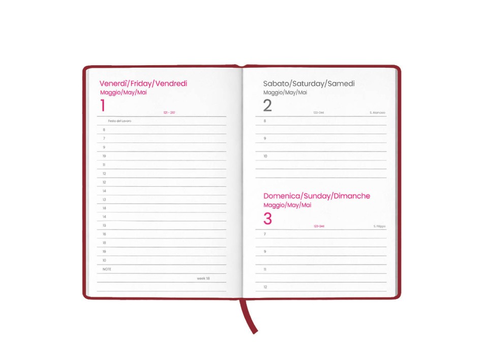 Agenda giornaliera 2027. Copertina rigida in cartoncino laminato opaco. FullGadgets.com
