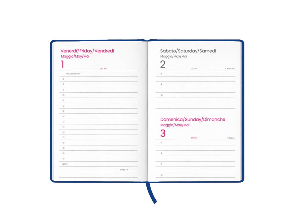 Agenda giornaliera 2027. Copertina rigida in cartoncino laminato opaco. FullGadgets.com