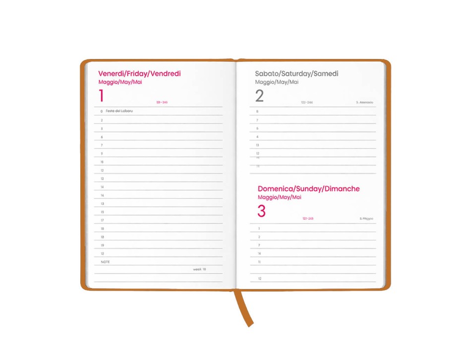 Agenda giornaliera 2027. Copertina rigida in cartoncino laminato opaco FullGadgets.com
