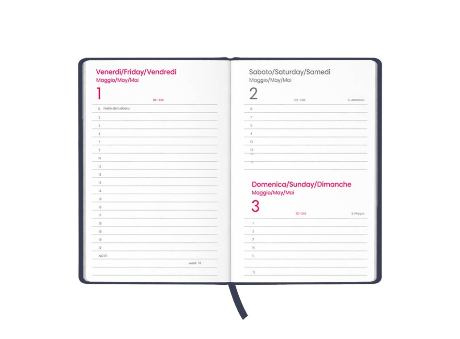Agenda giornaliera 2027. Copertina rigida in cartoncino laminato opaco FullGadgets.com