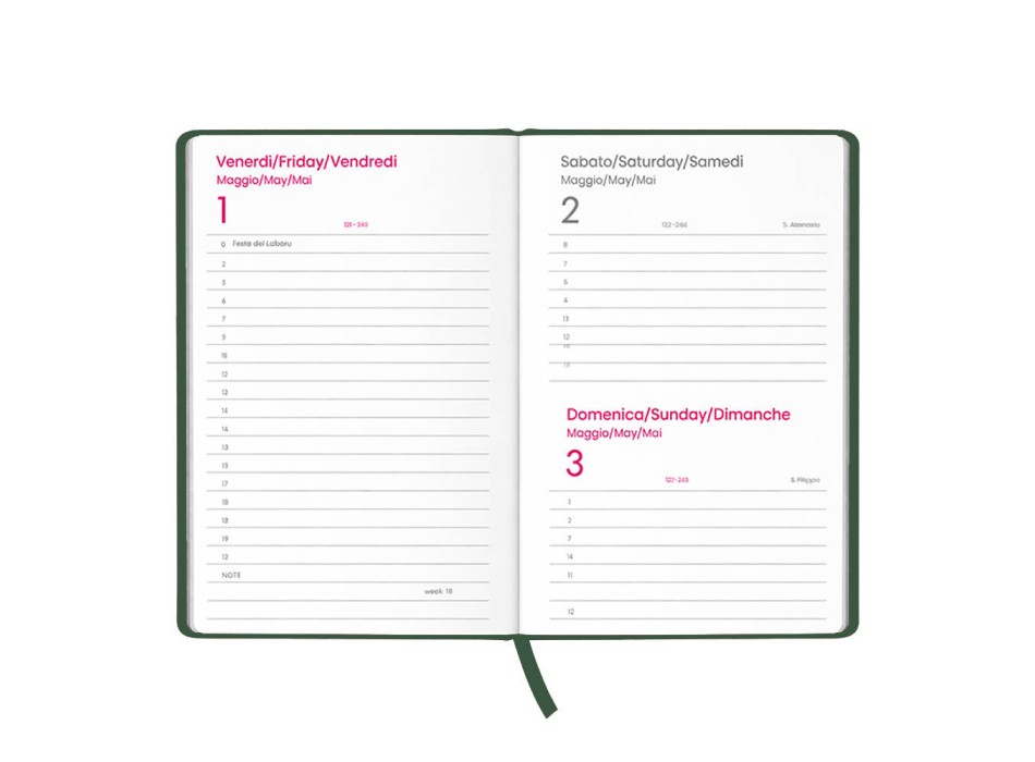 Agenda giornaliera 2027. Copertina rigida in cartoncino laminato opaco FullGadgets.com