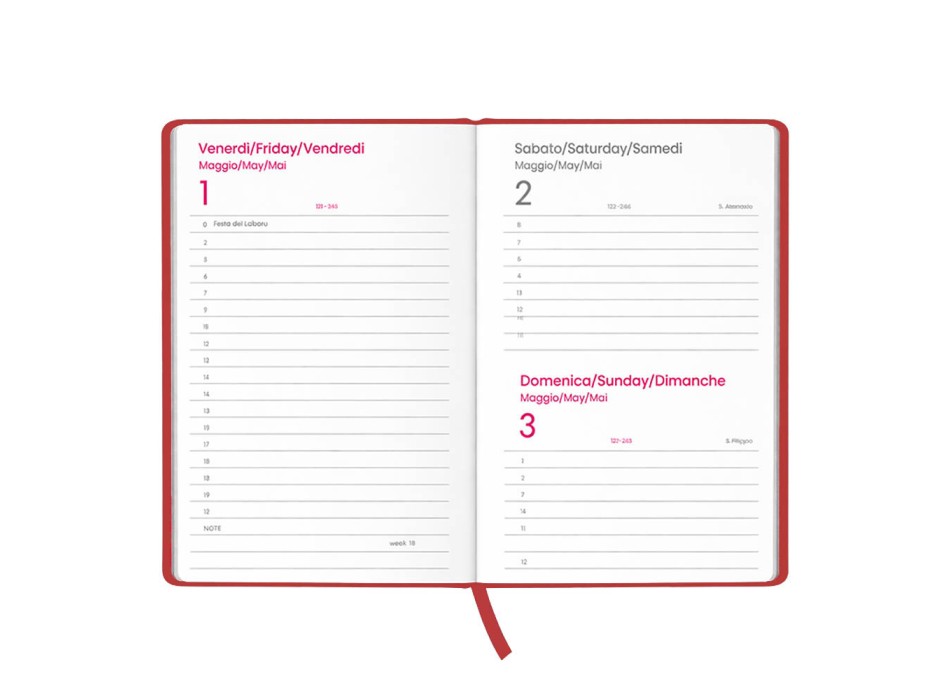 Agenda giornaliera 2027. Copertina rigida in cartoncino laminato opaco FullGadgets.com