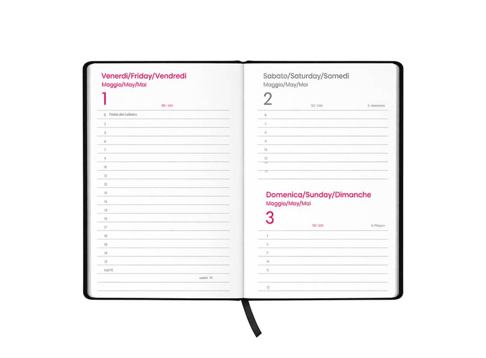 Agenda giornaliera 2027. Copertina rigida in cartoncino laminato opaco FullGadgets.com