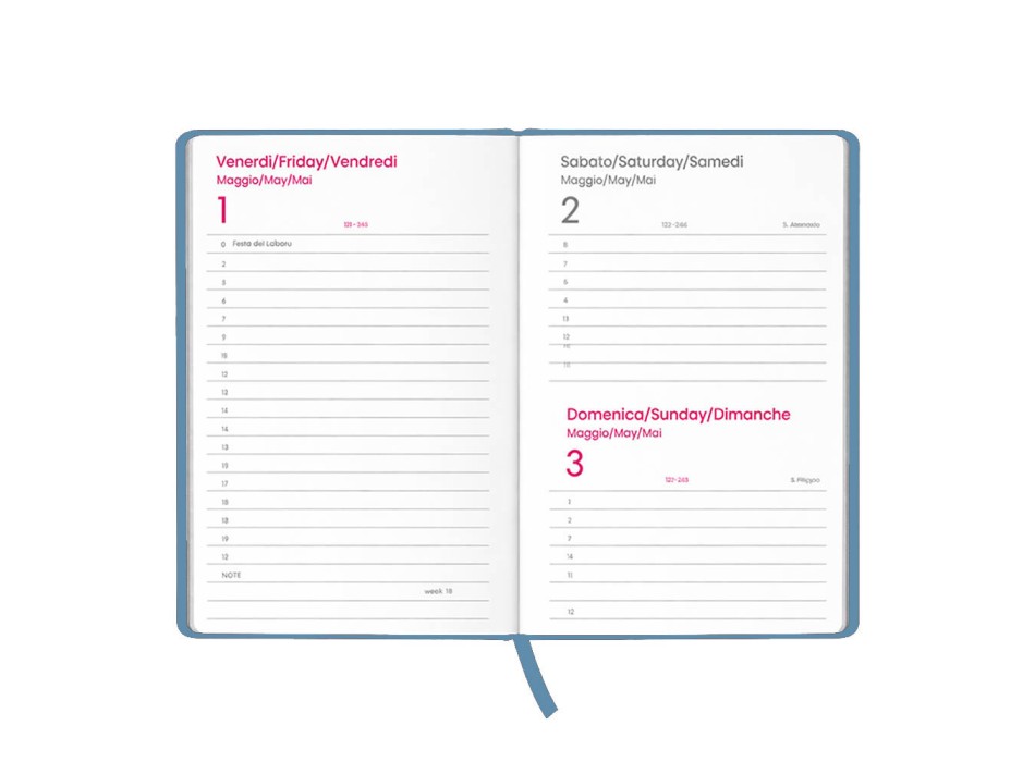 Agenda giornaliera 2027. Copertina rigida in cartoncino laminato opaco FullGadgets.com