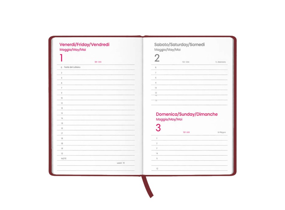Agenda giornaliera 2027. Copertina rigida in cartoncino laminato opaco FullGadgets.com