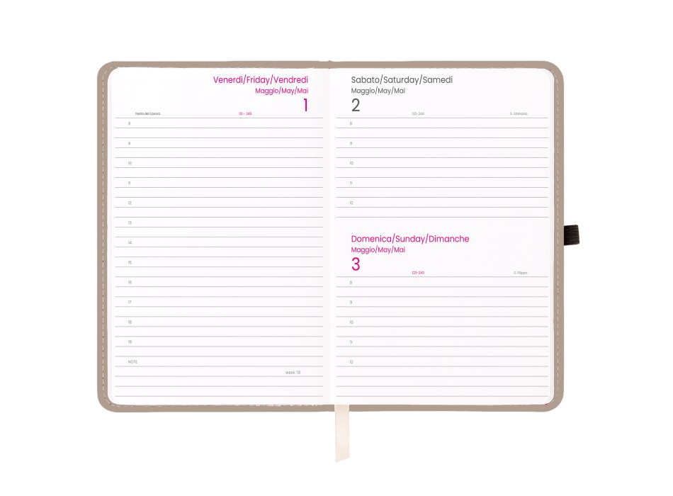 Agenda giornaliera 2027, copertina rigida in PU termovirante con impuntura perimetrale FullGadgets.com