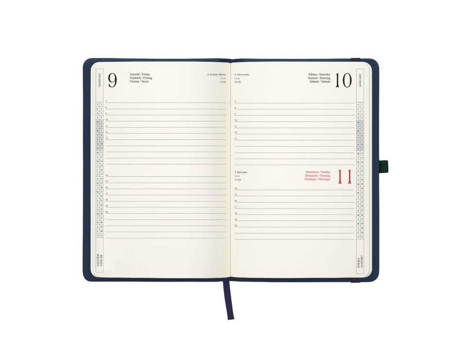 Agenda giornaliera 2027, copertina rigida in PU termovirante con impuntura perimetrale FullGadgets.com