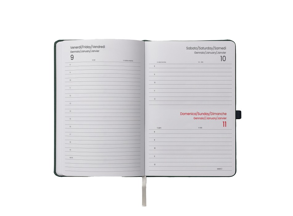 Agenda giornaliera 2027, copertina rigida in PU termovirante con impuntura perimetrale FullGadgets.com