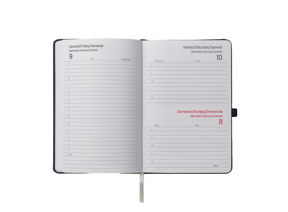 Agenda giornaliera 2027, copertina rigida in PU termovirante con impuntura perimetrale FullGadgets.com